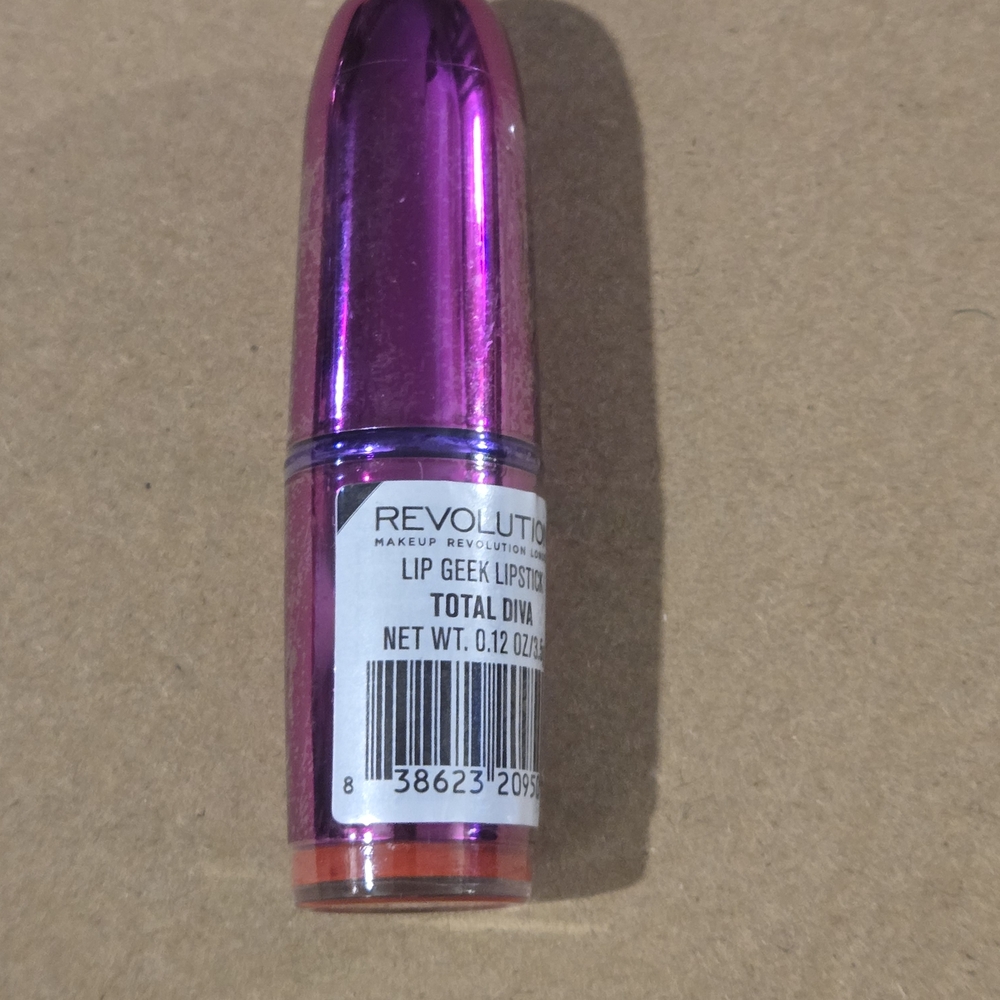 Revolution Metallic Fuchsia Lipstick with Orange Accent